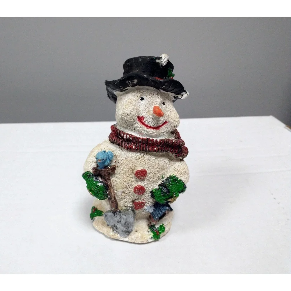 Vintage Christmas Holiday Snowman Hand Painted Ornaments Lot Of 4 Assorted